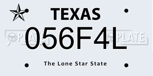 056F4L Texas License Plate