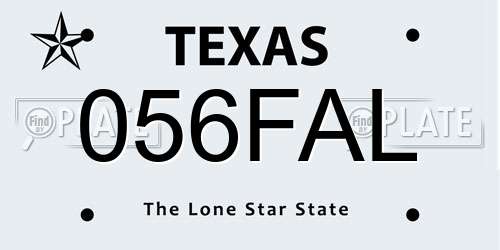 056FAL Texas License Plate