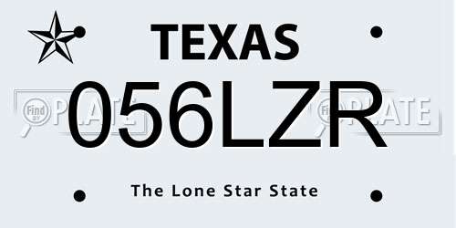 056LZR Texas License Plate