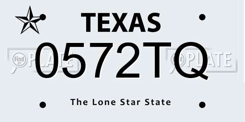 0572TQ Texas License Plate