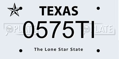 0575TI Texas License Plate