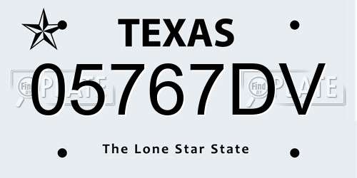 05767DV Texas License Plate