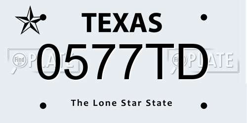 0577TD Texas License Plate