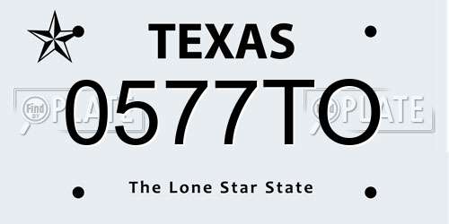0577TO Texas License Plate