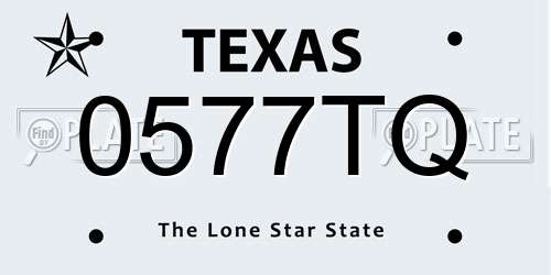 0577TQ Texas License Plate