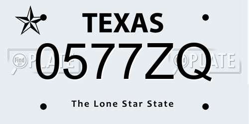 0577ZQ Texas License Plate