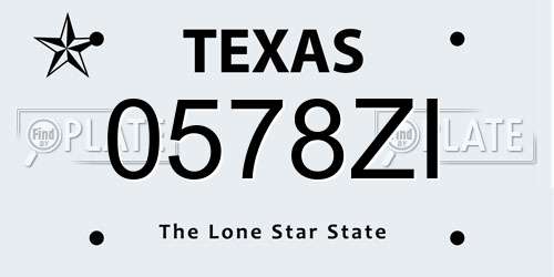 0578ZI Texas License Plate