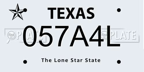 057A4L Texas License Plate