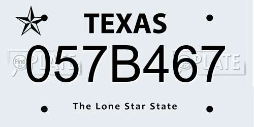 057B467 Texas License Plate