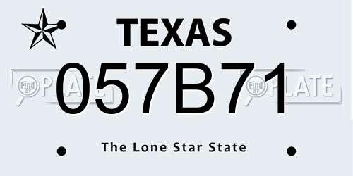 057B71 Texas License Plate