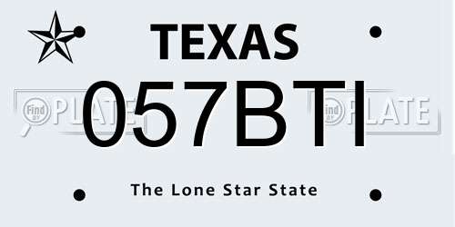 057BTI Texas License Plate