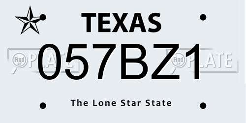 057BZ1 Texas License Plate