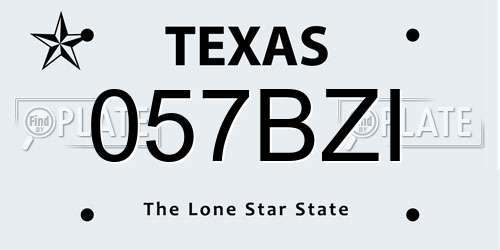 057BZI Texas License Plate