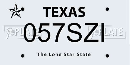 057SZI Texas License Plate