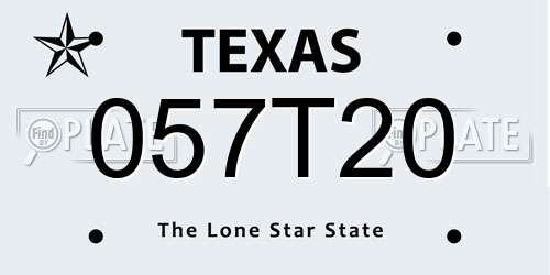 057T20 Texas License Plate