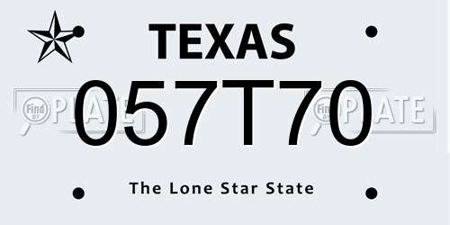057T70 Texas License Plate