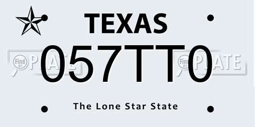 057TT0 Texas License Plate