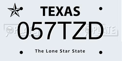 057TZD Texas License Plate