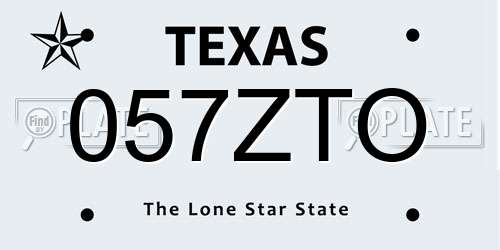 057ZTO Texas License Plate