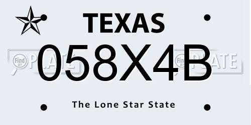 058X4B Texas License Plate