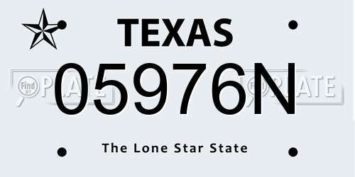 05976N Texas License Plate