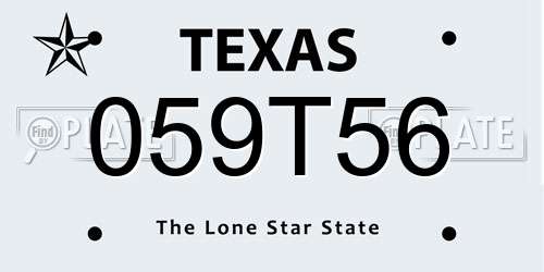 059T56 Texas License Plate