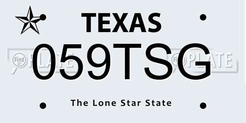 059TSG Texas License Plate