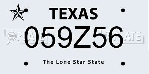 059Z56 Texas License Plate