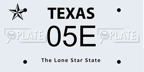 05E Texas License Plate