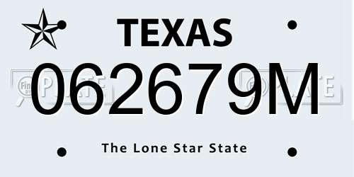 062679M Texas License Plate