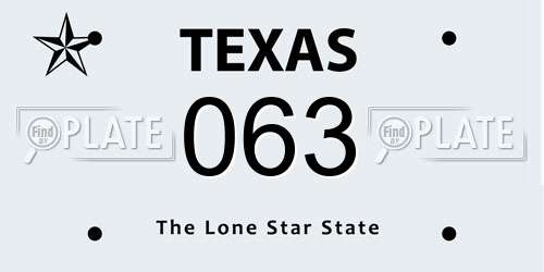 063 Texas License Plate