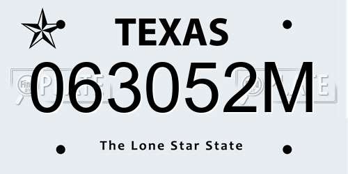 063052M Texas License Plate