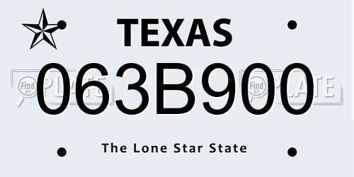063B900 Texas License Plate