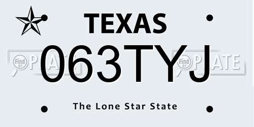 063TYJ Texas License Plate