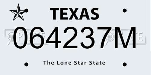 064237M Texas License Plate