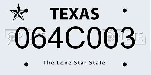 064C003 Texas License Plate