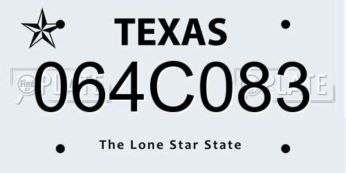 064C083 Texas License Plate