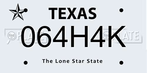 064H4K Texas License Plate