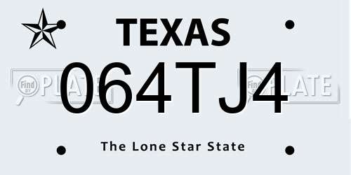 064TJ4 Texas License Plate