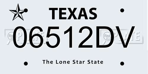 06512DV Texas License Plate