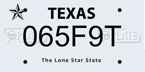065F9T Texas License Plate