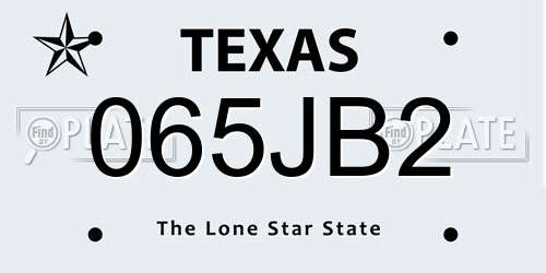 065JB2 Texas License Plate