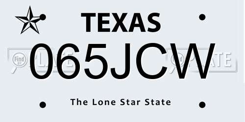 065JCW Texas License Plate