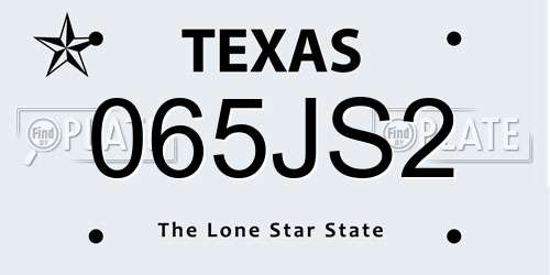 065JS2 Texas License Plate