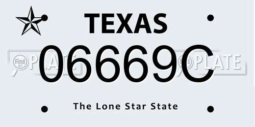 06669C Texas License Plate