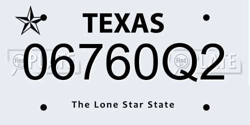 06760Q2 Texas License Plate