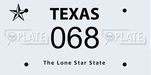068 Texas License Plate