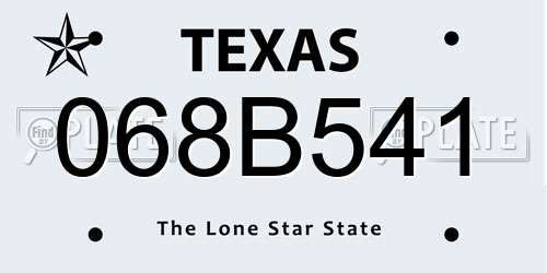 068B541 Texas License Plate