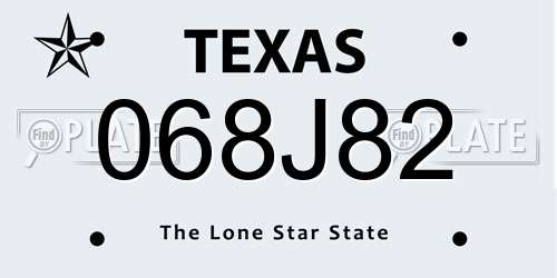 068J82 Texas License Plate