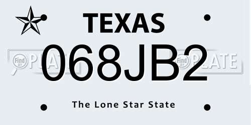 068JB2 Texas License Plate
